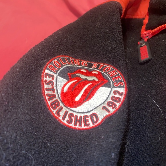 Vintage Rolling Stones Black & Red 1/4 Quarter Zip Up Pullover Sweater - Picture 5 of 7